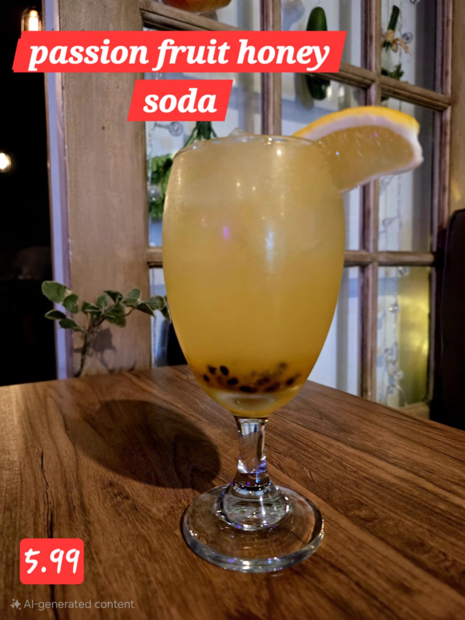 passioin fruit honey soda - Kao Thai Kitchen Pinellas Park